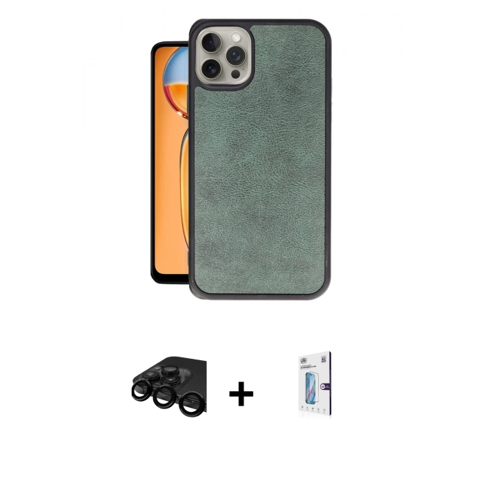 MARSİLYAN™- iPhone 15 Pro Max Kılıf Kıvılcım Işık Serisi - Siyah Bilvis 0.18mm Plus Cam Ekran Koruyucu + Raze Metal Kamera Lens - SH
