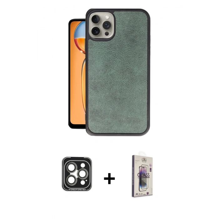 MARSİLYAN™- iPhone 15 Pro Max Kılıf Kıvılcım Işık Serisi - Siyah Bilvis 3D Cam Ekran Koruyucu + PVD Metal Kamera Lens - GI