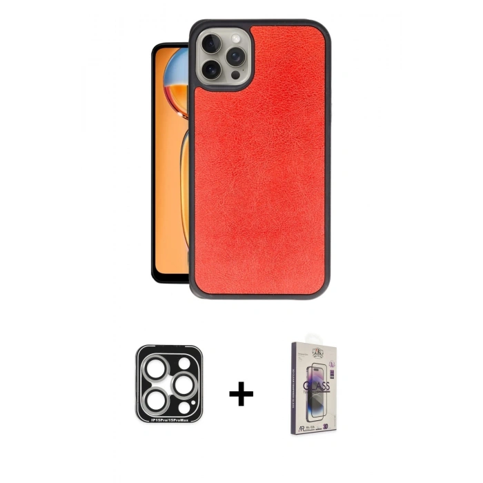 MARSİLYAN™- iPhone 15 Pro Max Kılıf Kıvılcım Işık Serisi - Siyah Bilvis 3D Cam Ekran Koruyucu + PVD Metal Kamera Lens - GS