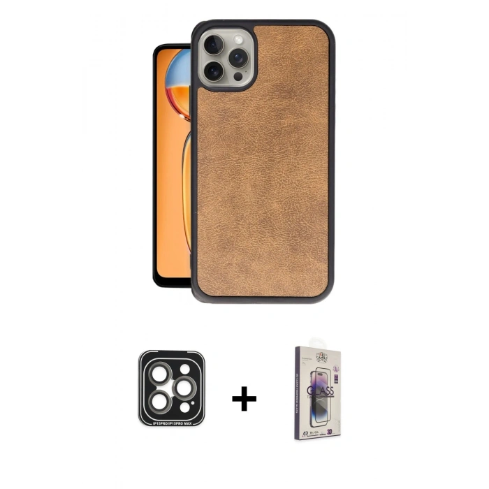 MARSİLYAN™- iPhone 15 Pro Max Kılıf Kıvılcım Işık Serisi - Siyah Bilvis 3D Cam Ekran Koruyucu + PVD Metal Kamera Lens - GI