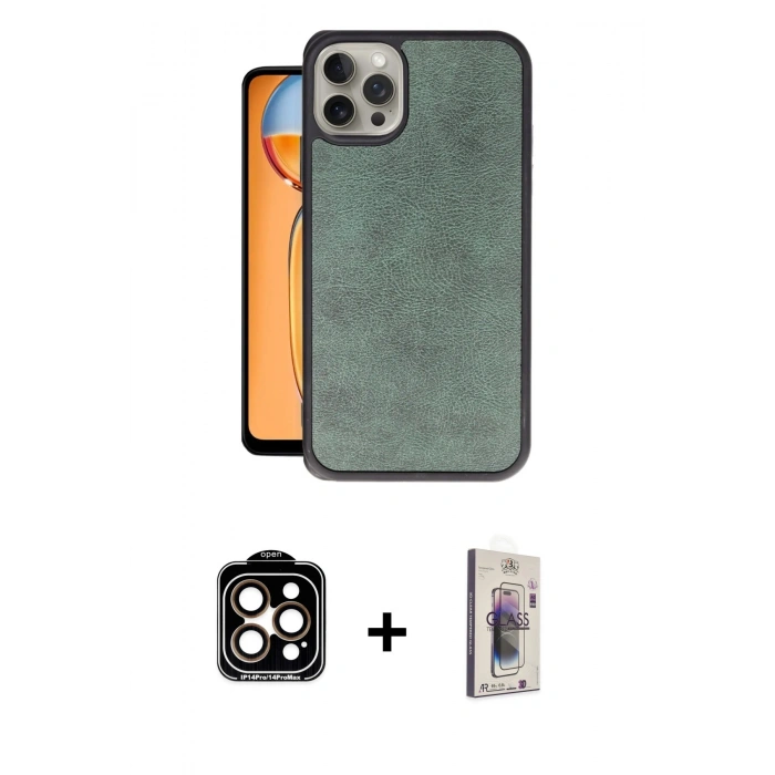 MARSİLYAN™- iPhone 15 Pro Max Kılıf Kıvılcım Işık Serisi - Siyah Bilvis 3D Cam Ekran Koruyucu + PVD Metal Kamera Lens - TU