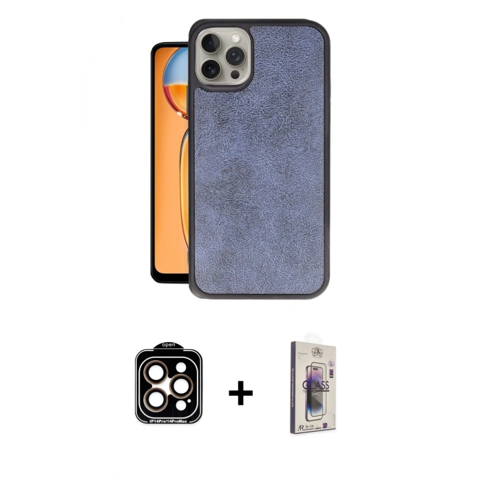 MARSİLYAN™- iPhone 15 Pro Max Kılıf Kıvılcım Işık Serisi - Siyah Bilvis 3D Cam Ekran Koruyucu + PVD Metal Kamera Lens - TU