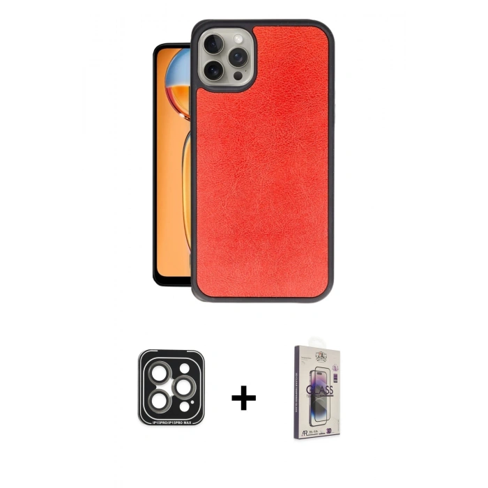 MARSİLYAN™- iPhone 15 Pro Max Kılıf Kıvılcım Işık Serisi - Siyah Bilvis 3D Cam Ekran Koruyucu + PVD Metal Kamera Lens - GI