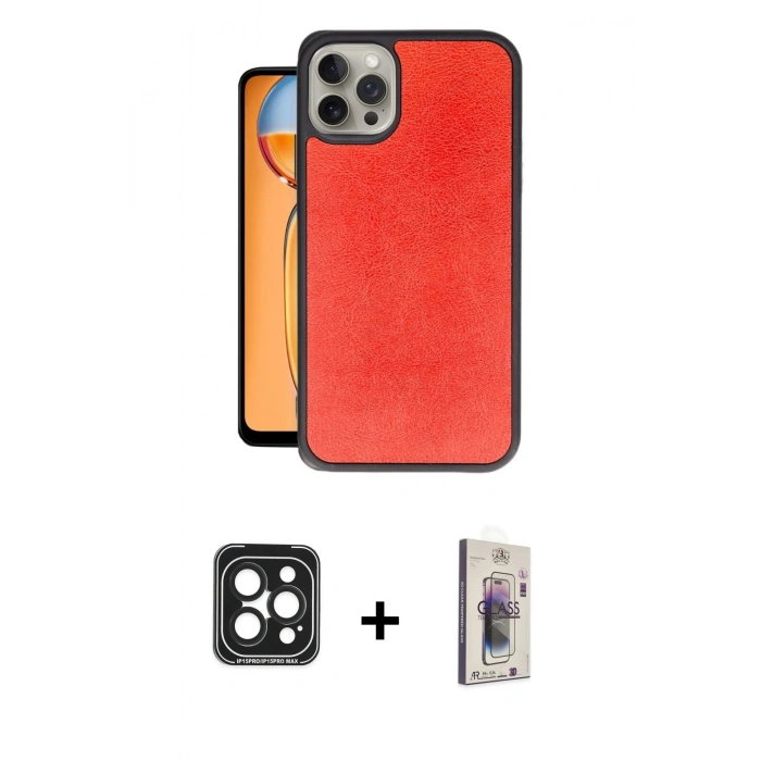 MARSİLYAN™- iPhone 15 Pro Max Kılıf Kıvılcım Işık Serisi - Siyah Bilvis 3D Cam Ekran Koruyucu + PVD Metal Kamera Lens - SH