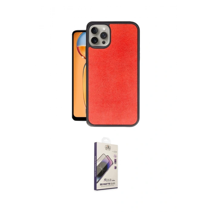 MARSİLYAN™- iPhone 15 Pro Max Kılıf Kıvılcım Işık Serisi - Siyah Bilvis 3D Mat Cam Ekran Koruyucu