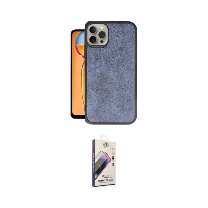 MARSİLYAN™- iPhone 15 Pro Max Kılıf Kıvılcım Işık Serisi - Siyah Bilvis 3D Mat Cam Ekran Koruyucu