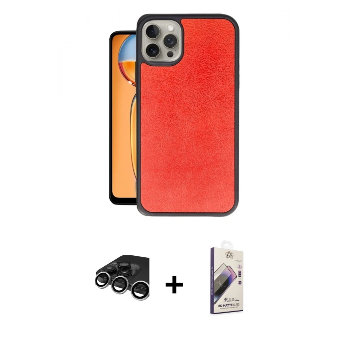 MARSİLYAN™- iPhone 15 Pro Max Kılıf Kıvılcım Işık Serisi - Siyah Bilvis 3D Mat Cam Ekran Koruyucu + Raze Metal Kamera Lens - GS