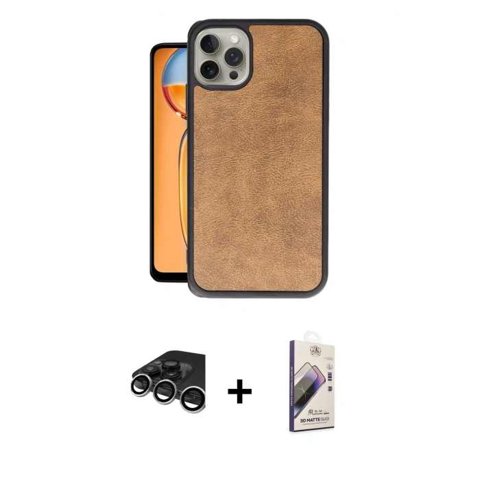 MARSİLYAN™- iPhone 15 Pro Max Kılıf Kıvılcım Işık Serisi - Siyah Bilvis 3D Mat Cam Ekran Koruyucu + Raze Metal Kamera Lens - GS