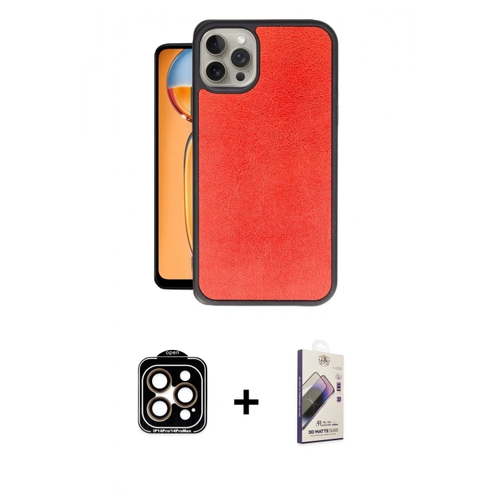 MARSİLYAN™- iPhone 15 Pro Max Kılıf Kıvılcım Işık Serisi - Siyah Bilvis 3D Mat Cam Ekran Koruyucu + PVD Metal Kamera Lens - TU