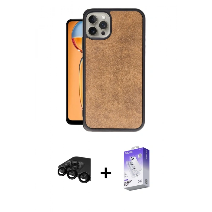MARSİLYAN™- iPhone 15 Pro Max Kılıf Kıvılcım Işık Serisi - Siyah Bilvis 5in1 3D Magic Cam Ekran Koruyucu + Raze Metal Kamera Lens - SH