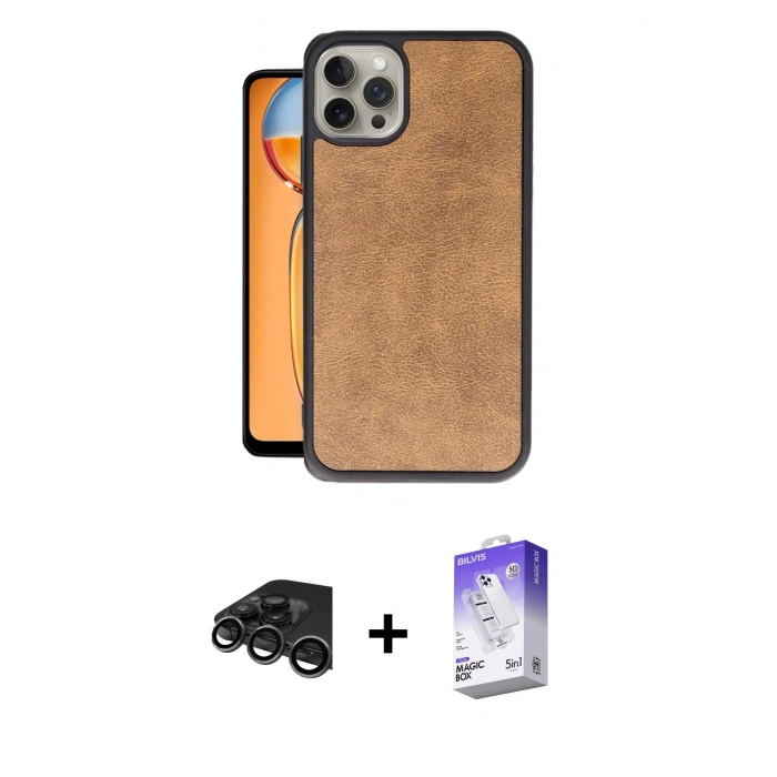 MARSİLYAN™- iPhone 15 Pro Max Kılıf Kıvılcım Işık Serisi - Siyah Bilvis 5in1 3D Magic Cam Ekran Koruyucu + Raze Metal Kamera Lens - TMGI