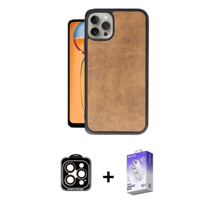 MARSİLYAN™- iPhone 15 Pro Max Kılıf Kıvılcım Işık Serisi - Siyah Bilvis 5in1 3D Magic Cam Ekran Koruyucu + PVD Metal Kamera Lens - TU