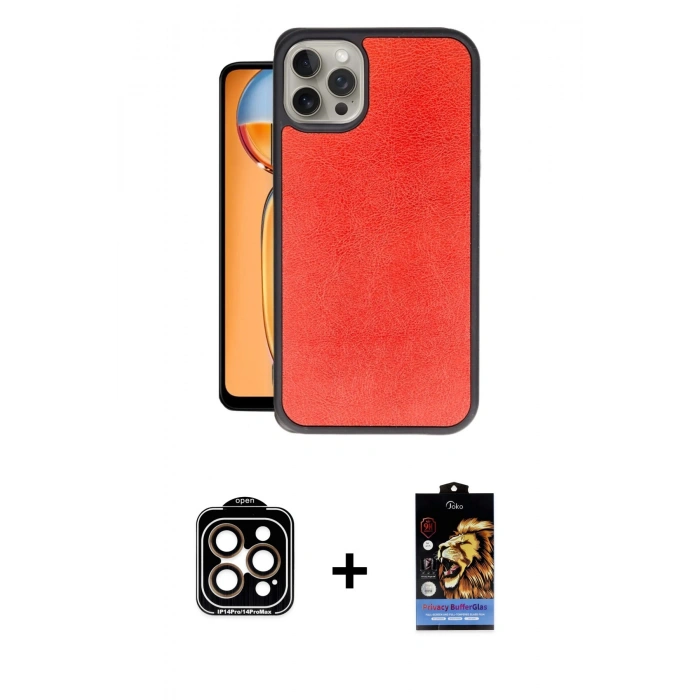 MARSİLYAN™- iPhone 15 Pro Max Kılıf Kıvılcım Işık Serisi - Siyah Buffer Hayalet Cam Ekran Koruyucu + PVD Metal Kamera Lens - TU