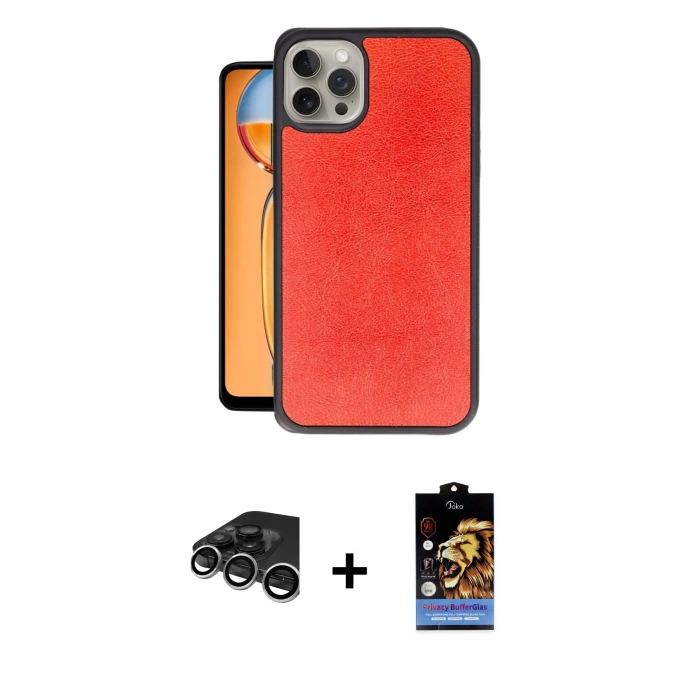 MARSİLYAN™- iPhone 15 Pro Max Kılıf Kıvılcım Işık Serisi - Siyah Buffer Hayalet Cam Ekran Koruyucu + Raze Metal Kamera Lens - GS