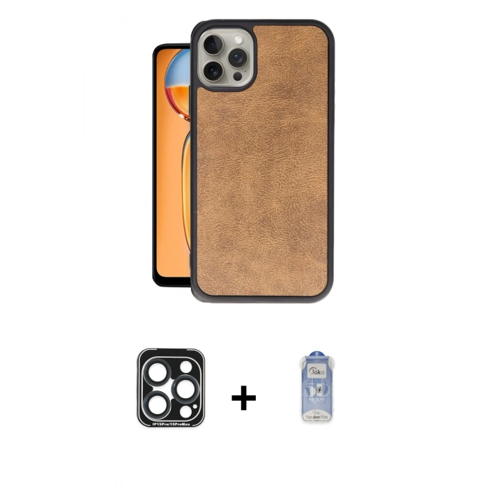 MARSİLYAN™- iPhone 15 Pro Max Kılıf Kıvılcım Işık Serisi - Siyah Joko Magic 5D Cam + PVD Metal Kamera Lens - LT