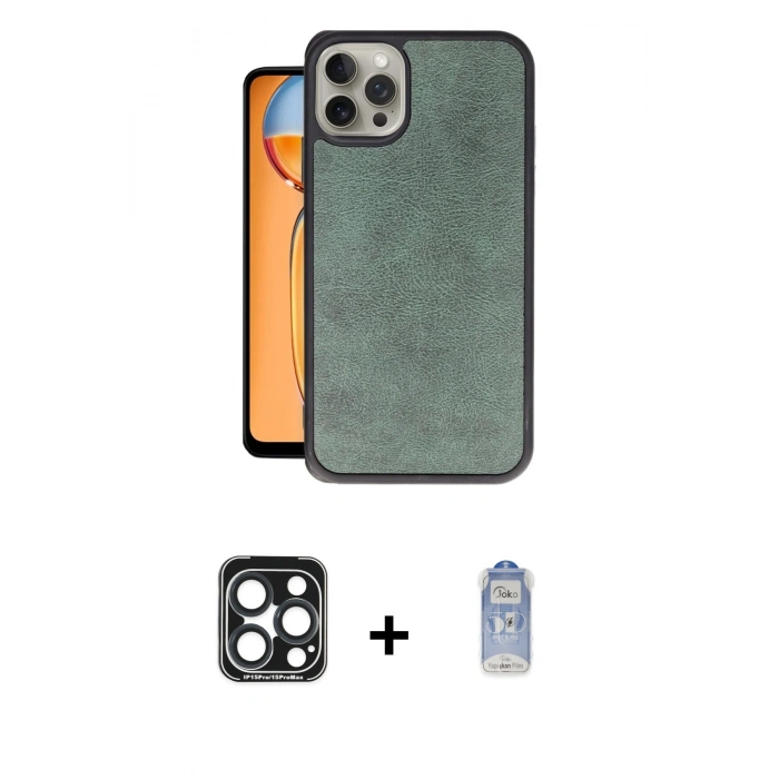 MARSİLYAN™- iPhone 15 Pro Max Kılıf Kıvılcım Işık Serisi - Siyah Joko Magic 5D Cam + PVD Metal Kamera Lens - LT