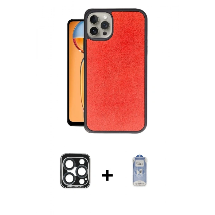 MARSİLYAN™- iPhone 15 Pro Max Kılıf Kıvılcım Işık Serisi - Siyah Joko Magic 5D Cam + PVD Metal Kamera Lens - LT