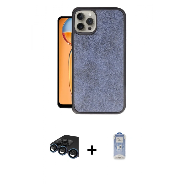 MARSİLYAN™- iPhone 15 Pro Max Kılıf Kıvılcım Işık Serisi - Siyah Joko Magic 5D Cam + Raze Metal Kamera Lens - LT
