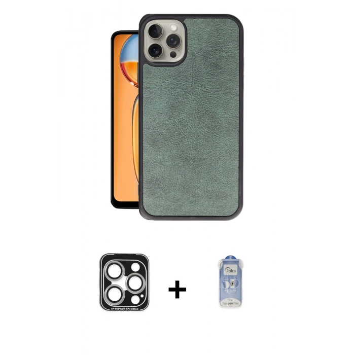MARSİLYAN™- iPhone 15 Pro Max Kılıf Kıvılcım Işık Serisi - Siyah Joko Magic 5D Cam + PVD Metal Kamera Lens - GS