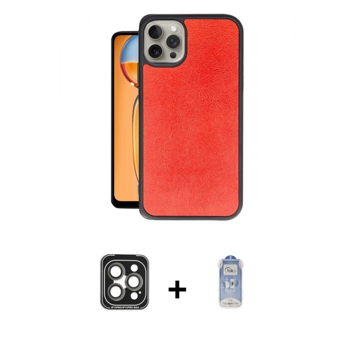 MARSİLYAN™- iPhone 15 Pro Max Kılıf Kıvılcım Işık Serisi - Siyah Joko Magic 5D Cam + PVD Metal Kamera Lens - GI