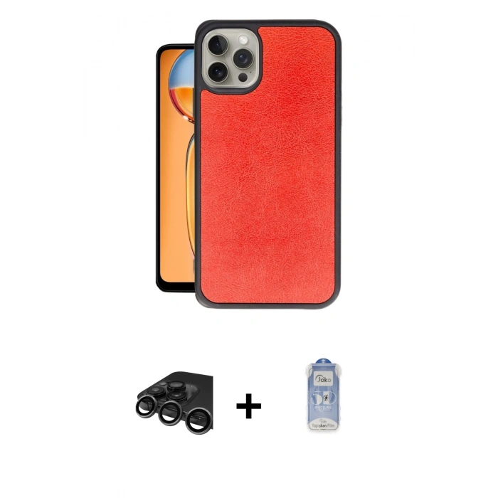 MARSİLYAN™- iPhone 15 Pro Max Kılıf Kıvılcım Işık Serisi - Siyah Joko Magic 5D Cam + Raze Metal Kamera Lens - TMGI