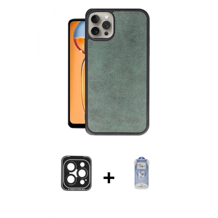 MARSİLYAN™- iPhone 15 Pro Max Kılıf Kıvılcım Işık Serisi - Siyah Joko Magic 5D Cam + PVD Metal Kamera Lens - SH