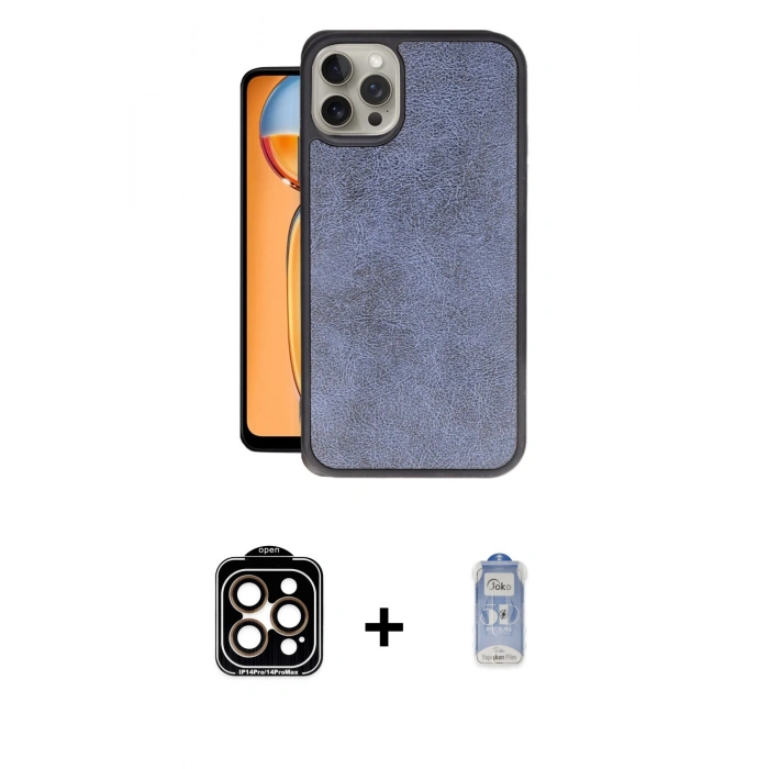 MARSİLYAN™- iPhone 15 Pro Max Kılıf Kıvılcım Işık Serisi - Siyah Joko Magic 5D Cam + PVD Metal Kamera Lens - TU