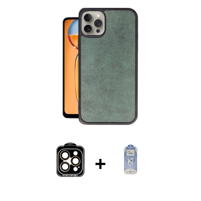 MARSİLYAN™- iPhone 15 Pro Max Kılıf Kıvılcım Işık Serisi - Siyah Joko Magic 5D Cam + PVD Metal Kamera Lens - TU