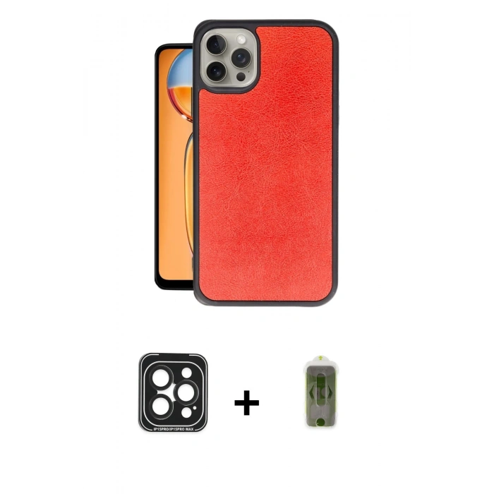 MARSİLYAN™- iPhone 15 Pro Max Kılıf Kıvılcım Işık Serisi - Siyah Joko Magic 5D Hayalet Cam + PVD Metal Kamera Lens - SH