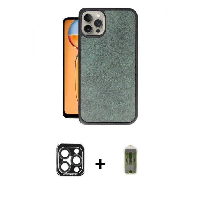 MARSİLYAN™- iPhone 15 Pro Max Kılıf Kıvılcım Işık Serisi - Siyah Joko Magic 5D Hayalet Cam + PVD Metal Kamera Lens - LT