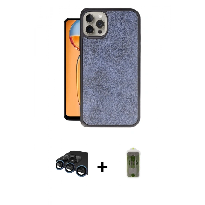 MARSİLYAN™- iPhone 15 Pro Max Kılıf Kıvılcım Işık Serisi - Siyah Joko Magic 5D Hayalet Cam + Raze Metal Kamera Lens - LT