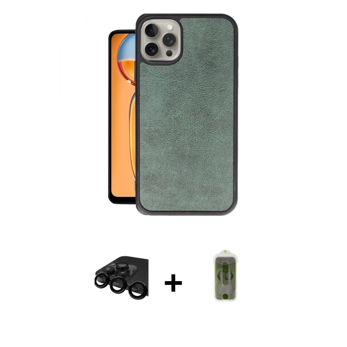 MARSİLYAN™- iPhone 15 Pro Max Kılıf Kıvılcım Işık Serisi - Siyah Joko Magic 5D Hayalet Cam + Raze Metal Kamera Lens - SH