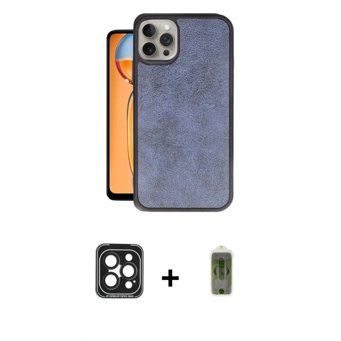 MARSİLYAN™- iPhone 15 Pro Max Kılıf Kıvılcım Işık Serisi - Siyah Joko Magic 5D Hayalet Cam + Siyah PVD Metal Kamera Lens