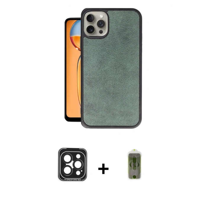 MARSİLYAN™- iPhone 15 Pro Max Kılıf Kıvılcım Işık Serisi - Siyah Joko Magic 5D Hayalet Cam + Siyah PVD Metal Kamera Lens