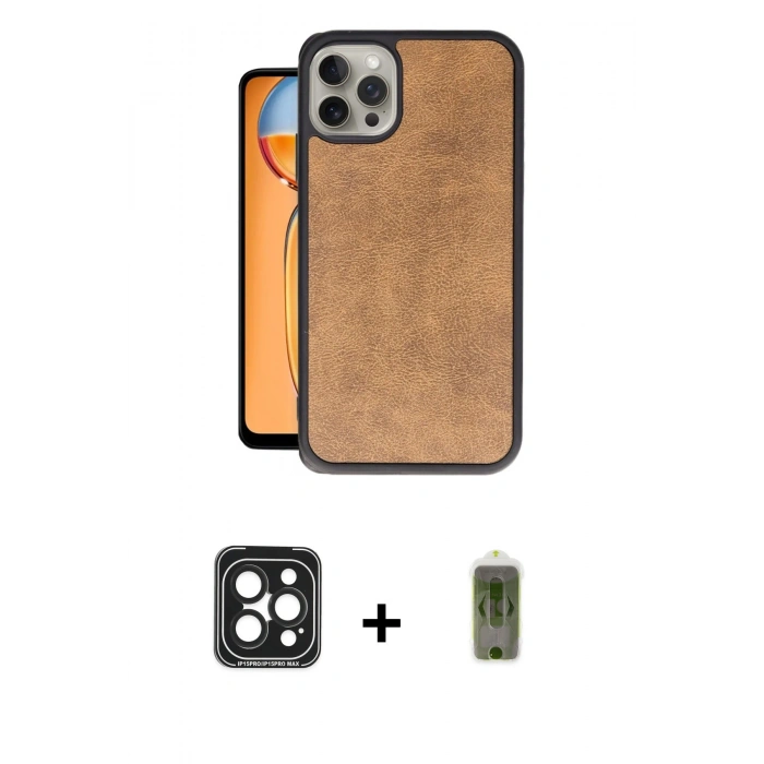 MARSİLYAN™- iPhone 15 Pro Max Kılıf Kıvılcım Işık Serisi - Siyah Joko Magic 5D Hayalet Cam + Siyah PVD Metal Kamera Lens