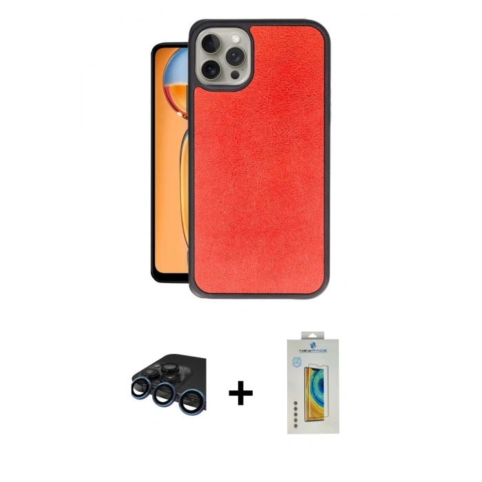 MARSİLYAN™- iPhone 15 Pro Max Kılıf Kıvılcım Işık Serisi - Siyah Polymer Nano Ekran Koruyucu + Raze Metal Kamera Lens - LT