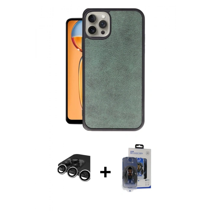 MARSİLYAN™- iPhone 15 Pro Max Kılıf Kıvılcım Işık Serisi - Siyah Vanessa Magic Cam + Raze Metal Kamera Lens - GS