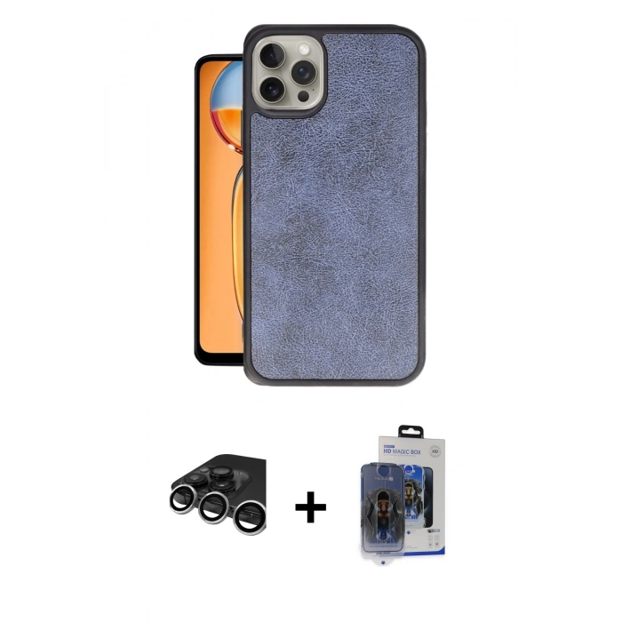 MARSİLYAN™- iPhone 15 Pro Max Kılıf Kıvılcım Işık Serisi - Siyah Vanessa Magic Cam + Raze Metal Kamera Lens - GS
