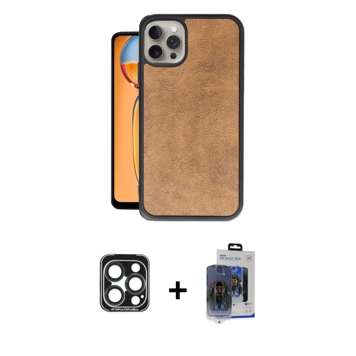 MARSİLYAN™- iPhone 15 Pro Max Kılıf Kıvılcım Işık Serisi - Siyah Vanessa Magic Cam + PVD Metal Kamera Lens - LT