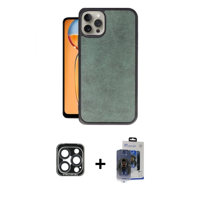MARSİLYAN™- iPhone 15 Pro Max Kılıf Kıvılcım Işık Serisi - Siyah Vanessa Magic Cam + PVD Metal Kamera Lens - LT