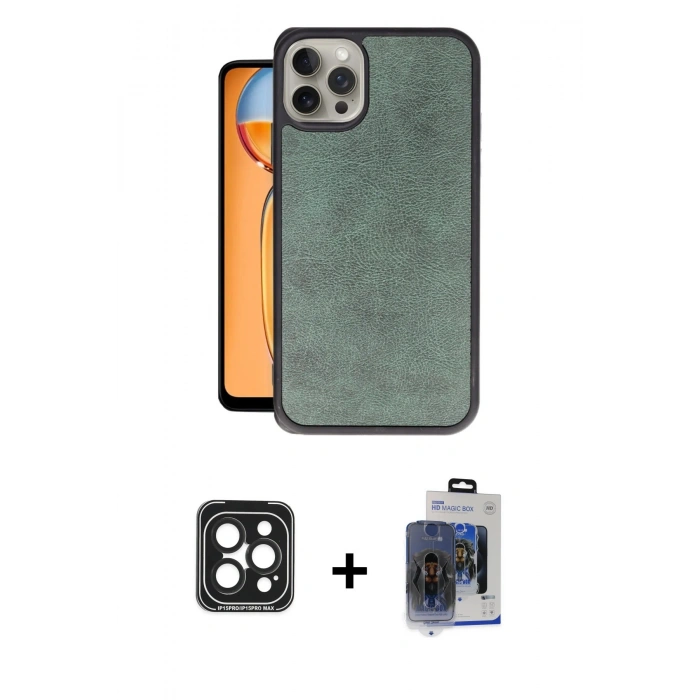 MARSİLYAN™- iPhone 15 Pro Max Kılıf Kıvılcım Işık Serisi - Siyah Vanessa Magic Cam + PVD Metal Kamera Lens - SH