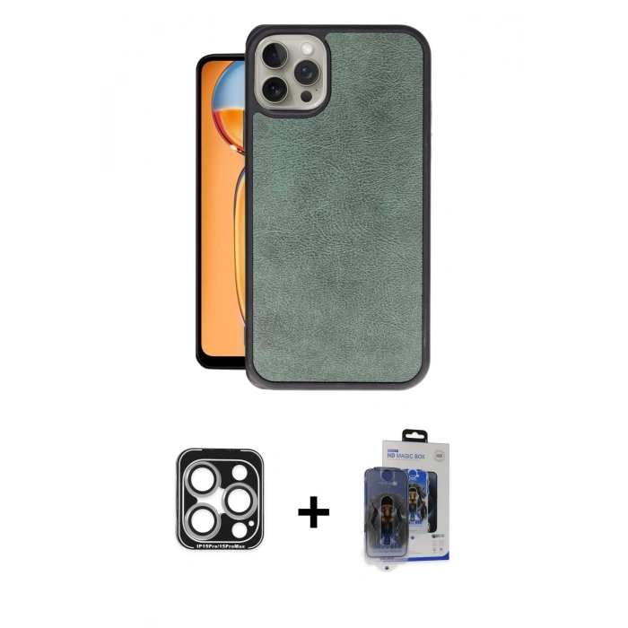MARSİLYAN™- iPhone 15 Pro Max Kılıf Kıvılcım Işık Serisi - Siyah Vanessa Magic Cam + PVD Metal Kamera Lens - GS