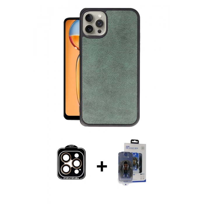 MARSİLYAN™- iPhone 15 Pro Max Kılıf Kıvılcım Işık Serisi - Siyah Vanessa Magic Cam + PVD Metal Kamera Lens - TU