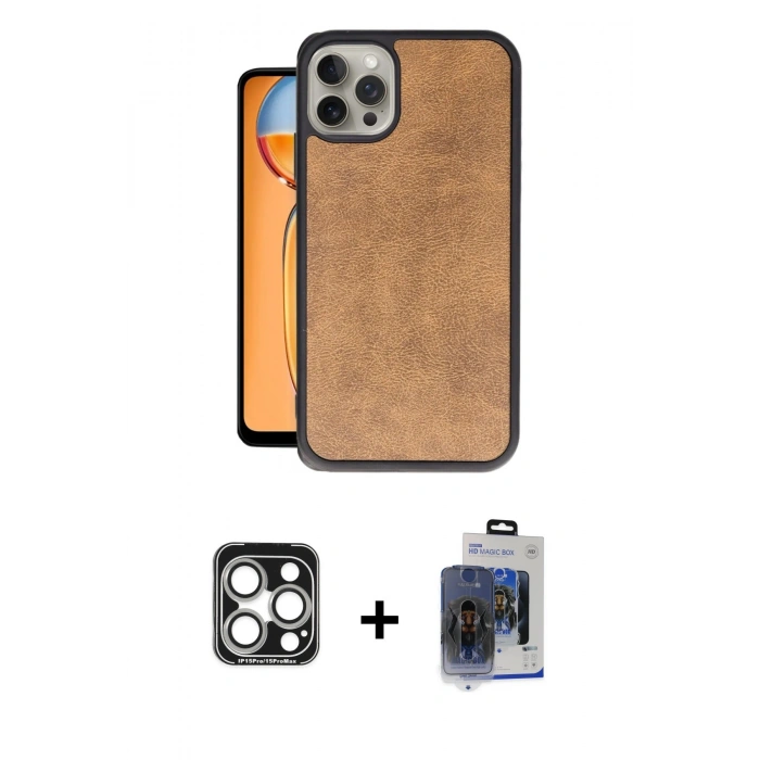MARSİLYAN™- iPhone 15 Pro Max Kılıf Kıvılcım Işık Serisi - Siyah Vanessa Magic Cam + PVD Metal Kamera Lens - GS