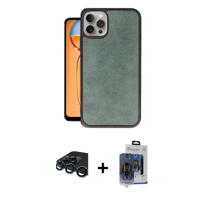 MARSİLYAN™- iPhone 15 Pro Max Kılıf Kıvılcım Işık Serisi - Siyah Vanessa Magic Cam + Raze Metal Kamera Lens - LT