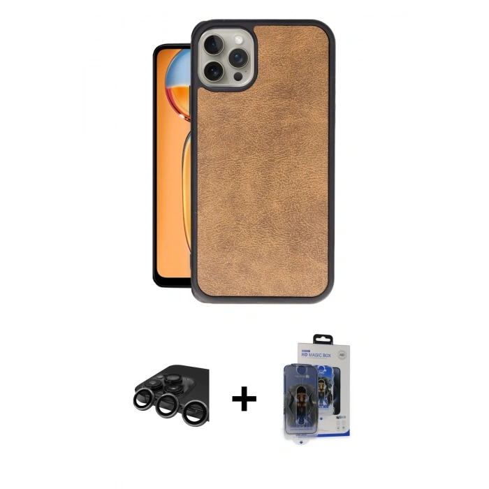 MARSİLYAN™- iPhone 15 Pro Max Kılıf Kıvılcım Işık Serisi - Siyah Vanessa Magic Cam + Raze Metal Kamera Lens - TMGI