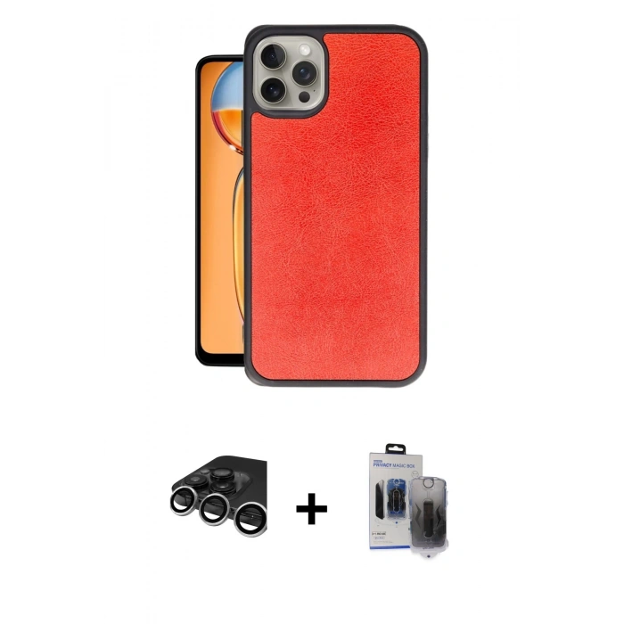 MARSİLYAN™- iPhone 15 Pro Max Kılıf Kıvılcım Işık Serisi - Siyah Vanessa Magic Hayalet Cam + Gümüş Raze Metal Kamera Lens