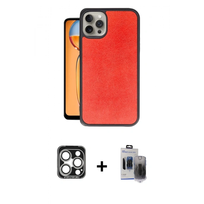 MARSİLYAN™- iPhone 15 Pro Max Kılıf Kıvılcım Işık Serisi - Siyah Vanessa Magic Hayalet Cam + PVD Metal Kamera Lens - GS