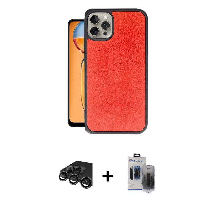 MARSİLYAN™- iPhone 15 Pro Max Kılıf Kıvılcım Işık Serisi - Siyah Vanessa Magic Hayalet Cam + Raze Metal Kamera Lens - TMGI