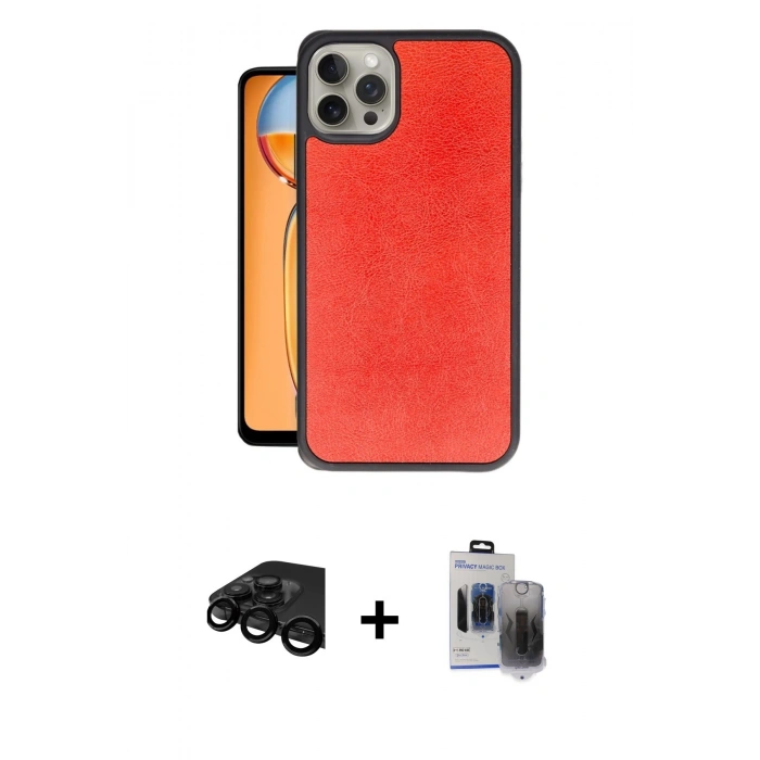 MARSİLYAN™- iPhone 15 Pro Max Kılıf Kıvılcım Işık Serisi - Siyah Vanessa Magic Hayalet Cam + Raze Metal Kamera Lens - SH